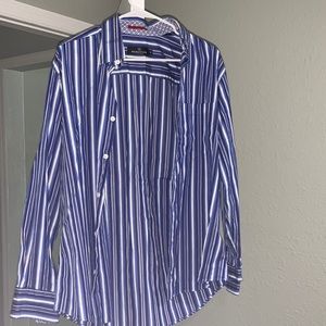 Bugatchi Uomo M button down blue stripe men’s
